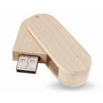 Memoria USB hecha a medida con carcasa giratoria de madera color madera clara quinta vista