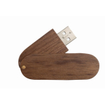 Memoria USB hecha a medida con carcasa giratoria de madera color madera oscura quinta vista