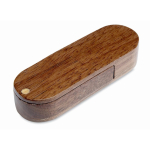 Memoria USB hecha a medida con carcasa giratoria de madera color madera oscura