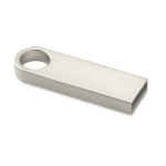 Mini memoria USB de zinc hecha a medida con detalle para colgar color plateado