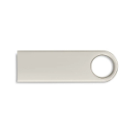 Mini memoria USB de zinc hecha a medida con detalle para colgar color plateado septima vista