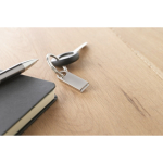 Mini memoria USB de zinc hecha a medida con detalle para colgar color plateado