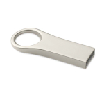 Memoria USB pequeña de zinc hecha a medida con detalle redondo color plateado