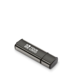 USB hecho a medida con tapa y marco de acabados metálicos color negro vista de impresión