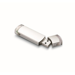 USB hecho a medida con acabado satinado y detalles transparentes color plateado quinta vista