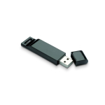 Memoria USB plana hecha a medida con tapa protectora a juego color negro quinta vista