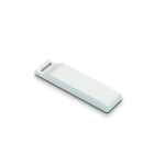 Memoria USB plana hecha a medida con tapa protectora a juego color blanco