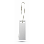 USB giratorio hecho a medida de aluminio fino con opción para colgar color plateado mate quinta vista