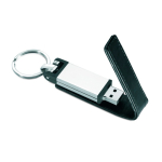 Elegante memoria USB hecha a medida funda de piel y cierre magnético color negro quinta vista