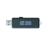 Memoria USB hecha a medida con carcasa de personalización luminosa color azul septima vista