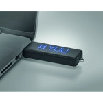 Memoria USB hecha a medida con carcasa de personalización luminosa color azul