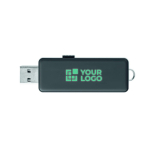 Memoria USB hecha a medida con carcasa de personalización luminosa color verde septima vista