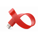 Pulsera USB compacta de silicona hecha a medida para personalizar color rojo quinta vista