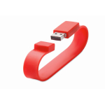 Pulsera USB compacta de silicona hecha a medida para personalizar color rojo quinta vista