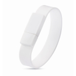 Pulsera USB compacta de silicona hecha a medida para personalizar color blanco
