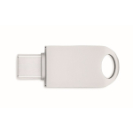 Memoria USB tipo C hecha a medida en tamaño pequeño de zinc color plateado septima vista
