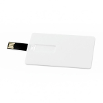 Memoria USB hecha a medida en tarjeta rectangular para personalizar color blanco quinta vista