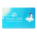 Memoria USB hecha a medida en tarjeta rectangular para personalizar color blanco