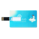 Memoria USB hecha a medida en tarjeta rectangular para personalizar color blanco