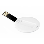 Memoria USB hecha a medida en forma redonda para personalizar 100% color blanco quinta vista