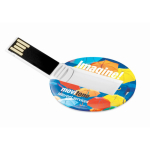 Memoria USB hecha a medida en forma redonda para personalizar 100% color blanco