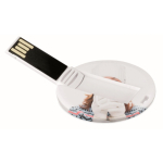 Memoria USB hecha a medida en forma redonda para personalizar 100% color blanco