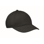 Gorra para niños de algodón de 5 paneles 180 g/m² color negro