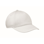 Gorra para niños de algodón de 5 paneles 180 g/m² color blanco
