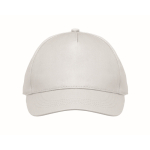 Gorra para niños de algodón de 5 paneles 180 g/m² color blanco tercera vista