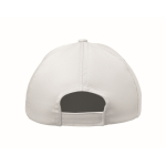 Gorra para niños de algodón de 5 paneles 180 g/m² color blanco sexta vista