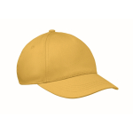 Gorra para niños de algodón de 5 paneles 180 g/m² color amarillo
