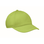 Gorra para niños de algodón de 5 paneles 180 g/m² color verde lima