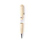 Bolígrafo ecológico USB de madera, giratorio y con tinta azul color madera cuarta vista