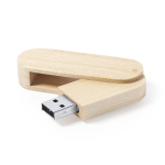 USB de madera en formato giratorio con carcasa protectora color madera segunda vista