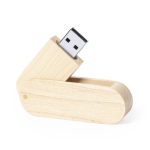 USB de madera en formato giratorio con carcasa protectora color madera tercera vista