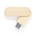 USB de madera en formato giratorio con carcasa protectora color madera cuarta vista