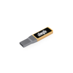 Memoria USB ecológica hecha de bambú con marcaje iluminado color marrón claro primera vista