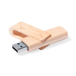 USB de madera clara con clip giratorio y conexión doble tipo C color madera segunda vista