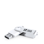 USB de plástico reciclado resistente con clip metálico giratorio vista principal