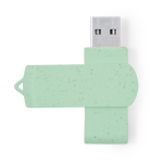 USB de caña de trigo en varios colores con clip giratorio a juego tercera vista
