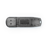 Memoria USB de resistente ABS translúcido con tapón de cierre color negro primera vista