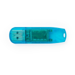 Memoria USB de resistente ABS translúcido con tapón de cierre color azul primera vista