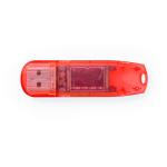 Memoria USB de resistente ABS translúcido con tapón de cierre color rojo primera vista