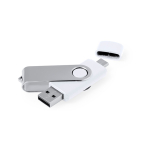 Memoria USB con clip metálico y doble conexión tipo C y USB segunda vista