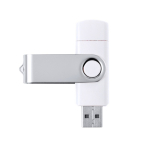 Memoria USB con clip metálico y doble conexión tipo C y USB tercera vista