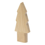Memoria USB de madera con diseño de pino y cierre de tapón segunda vista