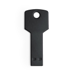 Memoria USB en colores de aluminio brillante en forma de llave color negro primera vista