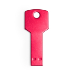 Memoria USB en colores de aluminio brillante en forma de llave color rojo séptima vista