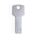 Memoria USB en colores de aluminio brillante en forma de llave color plateado primera vista