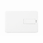 Tarjeta USB con diseño ultraplano y con mecanismo plegable color blanco segunda vista